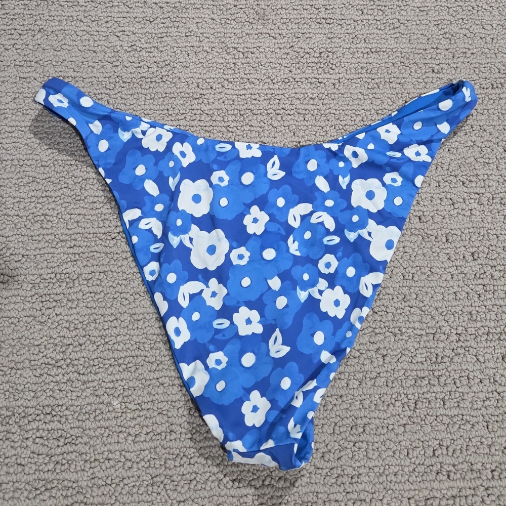 Lulu's Blue and White Floral Bikini Bottoms